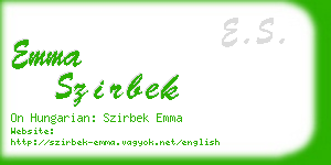 emma szirbek business card